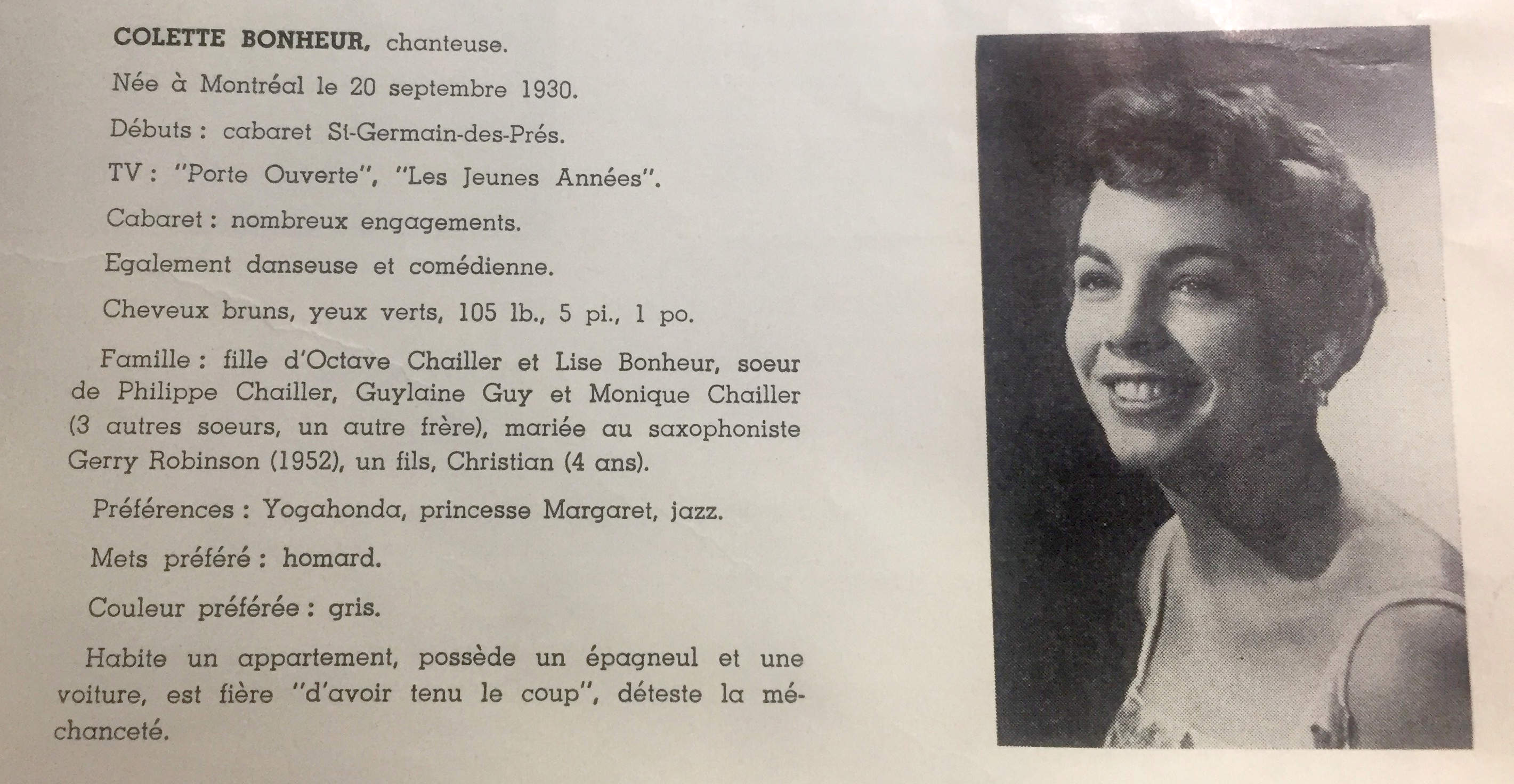 Programme avec Colette Bonheur