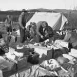 Bedaux expedition; loading at Fort Graham - 1934